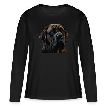 Dogue allemand Chiens de Dogue allemand Dogue allemand - T-shirt manches longues Premium bio Femme - noir - Devant - Julia (174cm)