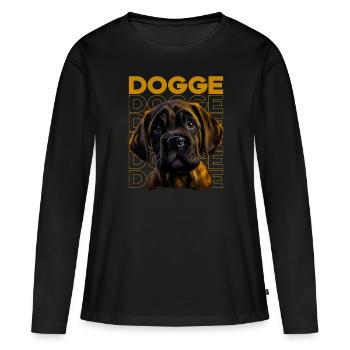 Dogge Doggen Hund Hunde Deutsche Dogge - Frauen Premium Bio Langarmshirt - Schwarz - Vorne - Julia (174cm)