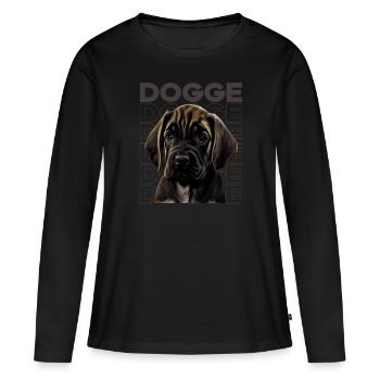 Dogge Doggen Hund Hunde Deutsche Dogge - Frauen Premium Bio Langarmshirt - Schwarz - Vorne - Julia (174cm)