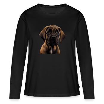 Dogge Doggen Hund Hunde Deutsche Dogge - Frauen Premium Bio Langarmshirt - Schwarz - Vorne - Julia (174cm)