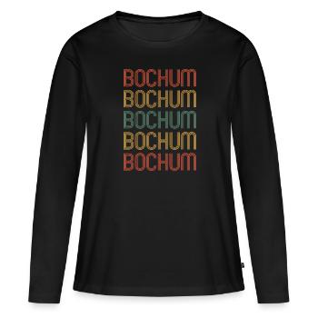 Bochumerin Bochumer Bochum - Frauen Premium Bio Langarmshirt - Schwarz - Vorne - Julia (174cm)