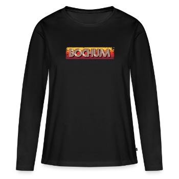 Bochumerin Bochumer Bochum - Frauen Premium Bio Langarmshirt - Schwarz - Vorne - Julia (174cm)