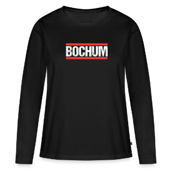 Bochumerin Bochumer Bochum - Frauen Premium Bio Langarmshirt - Schwarz - Vorne - Julia (174cm)