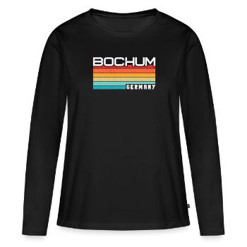 Bochumerin Bochumer Bochum - Frauen Premium Bio Langarmshirt - Schwarz - Vorne - Julia (174cm)
