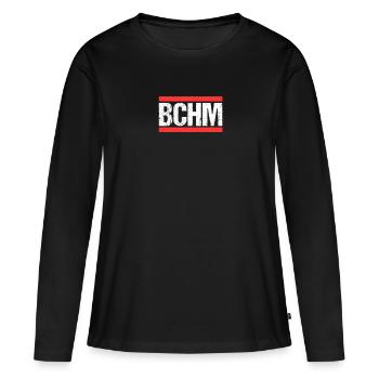 Bochumerin Bochumer Bochum - Frauen Premium Bio Langarmshirt - Schwarz - Vorne - Julia (174cm)