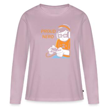 Gaming Nerd Saying Funny - Women's Premium Organic Long Sleeve Shirt - dusky pink - Front - Julia (174cm)