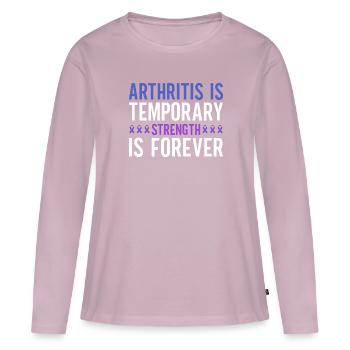 L’arthrite est une force temporaire est pour toujours - T-shirt manches longues Premium bio Femme - rose poudré - Devant - Julia (174cm)