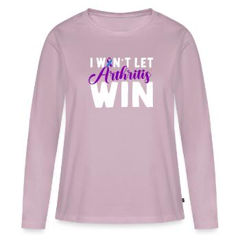 Je veux laisser la polyarthrite gagner la polyarthrite rhumatoïde - T-shirt manches longues Premium bio Femme - rose poudré - Devant - Julia (174cm)