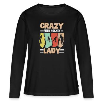 Hockey sur gazon Lady Enthusiast Defender assiste Spor - T-shirt manches longues Premium bio Femme - noir - Devant - Julia (174cm)