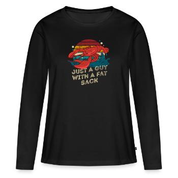 Juste un gars avec un gros sac Retro Crawfish Bil - T-shirt manches longues Premium bio Femme - noir - Devant - Julia (174cm)