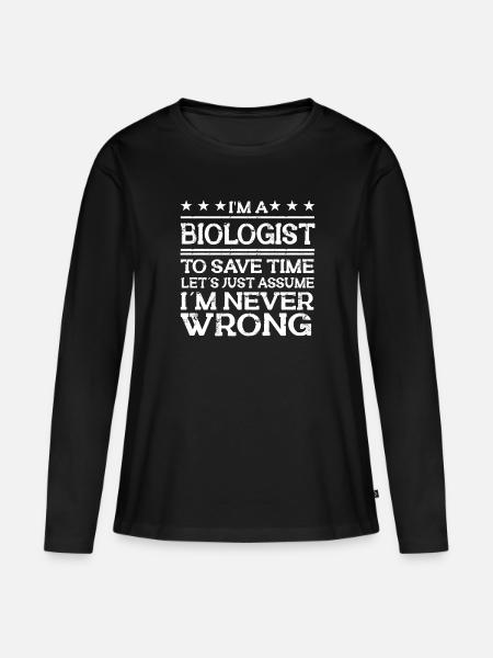 Biologie Lehrer Motiv Naturwissenschaft - Frauen Premium Bio Langarmshirt - Schwarz