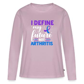 Je détermine mon avenir, pas ma conscience - T-shirt manches longues Premium bio Femme - rose poudré - Devant - Julia (174cm)