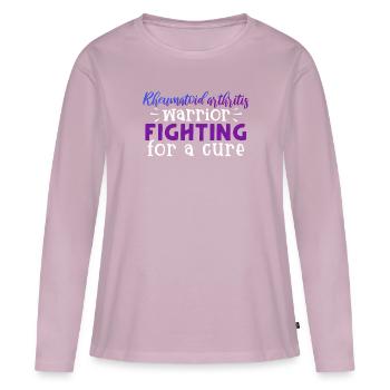 Un guerrier atteint de polyarthrite rhumatoïde se bat pour - T-shirt manches longues Premium bio Femme - rose poudré - Devant - Julia (174cm)