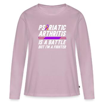 L’arthrite psoriasique est une lutte, mais je - T-shirt manches longues Premium bio Femme - rose poudré - Devant - Julia (174cm)