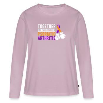 Ensemble, nous pouvons vaincre l'arthrite psoriasique - T-shirt manches longues Premium bio Femme - rose poudré - Devant - Julia (174cm)