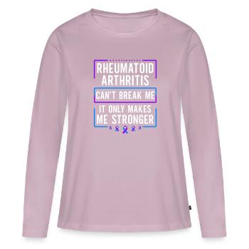 La polyarthrite rhumatoïde ne peut pas me briser - T-shirt manches longues Premium bio Femme - rose poudré - Devant - Julia (174cm)
