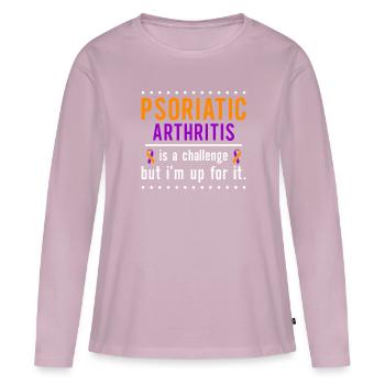 L'arthrite psoriasique est un défi - T-shirt manches longues Premium bio Femme - rose poudré - Devant - Julia (174cm)