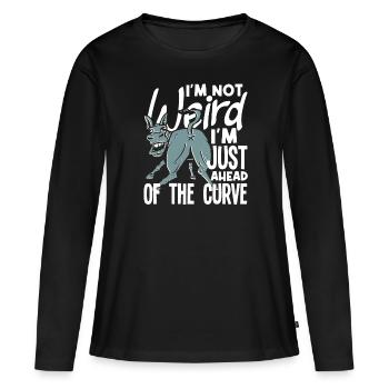 Je ne suis pas bizarre, je suis juste en avance sur la courbe - T-shirt manches longues Premium bio Femme - noir - Devant - Julia (174cm)