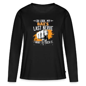 Regarde le dernier petit ami drôle de Bae - T-shirt manches longues Premium bio Femme - noir - Devant - Julia (174cm)
