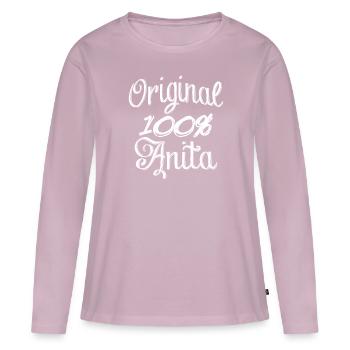 Original 100% Anita - T-shirt manches longues Premium bio Femme - rose poudré - Devant - Julia (174cm)