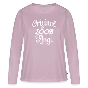Original 100% Angi - T-shirt manches longues Premium bio Femme - rose poudré - Devant - Julia (174cm)