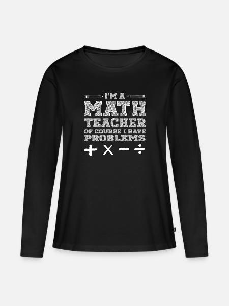 Lustiger Mathe Lehrer Spruch Mathematik - Frauen Premium Bio Langarmshirt - Schwarz