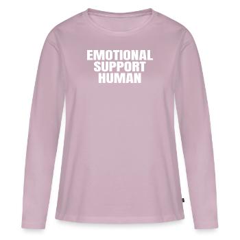 Emotional Support Human - Frauen Premium Bio Langarmshirt - Altrosa - Vorne - Julia (174cm)