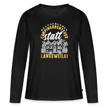 Rentnerleben - Campingabenteuer statt Langeweile - Frauen Premium Bio Langarmshirt - Schwarz - Vorne - Julia (174cm)