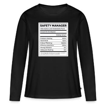 Responsable de la sécurité sanitaire au travail - T-shirt manches longues Premium bio Femme - noir - Devant - Julia (174cm)