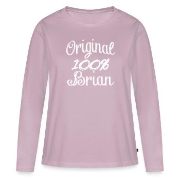 Original 100% Brian - T-shirt manches longues Premium bio Femme - rose poudré - Devant - Julia (174cm)
