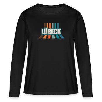 Lübeckerin Lübecker Lübeck - T-shirt manches longues Premium bio Femme - noir - Devant - Julia (174cm)