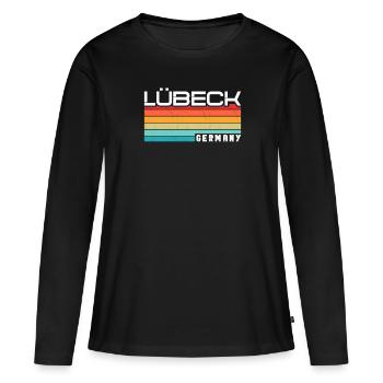Lübeckerin Lübecker Lübeck - T-shirt manches longues Premium bio Femme - noir - Devant - Julia (174cm)