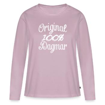 Original 100% Dagmar - Frauen Premium Bio Langarmshirt - Altrosa - Vorne - Julia (174cm)