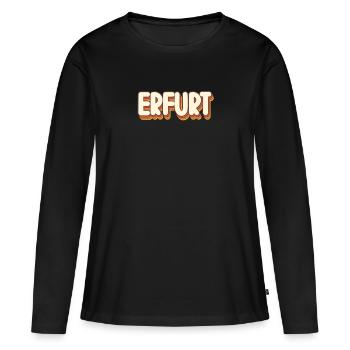Erfurterin Erfurter Erfurt - Frauen Premium Bio Langarmshirt - Schwarz - Vorne - Julia (174cm)