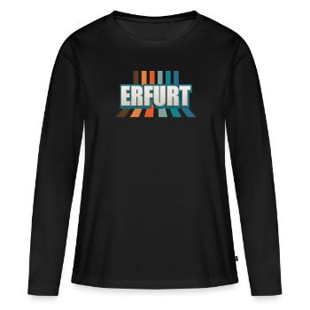Erfurterin Erfurter Erfurt - Frauen Premium Bio Langarmshirt - Schwarz - Vorne - Julia (174cm)