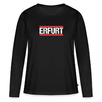 Erfurterin Erfurter Erfurt - Frauen Premium Bio Langarmshirt - Schwarz - Vorne - Julia (174cm)