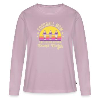 Foosball Mom Retro Femmes Joueur de baby-foot - T-shirt manches longues Premium bio Femme - rose poudré - Devant - Julia (174cm)