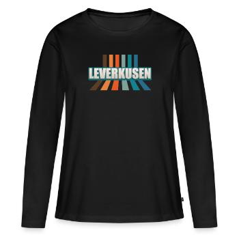 Leverkusenerin Leverkusener Leverkusen - T-shirt manches longues Premium bio Femme - noir - Devant - Julia (174cm)