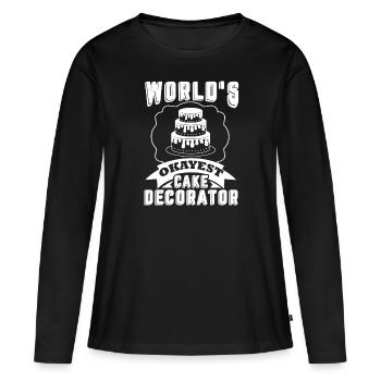 Cake Decorator World's Okayest Cake Decorator - Women's Premium Organic Long Sleeve Shirt - black - Front - Julia (174cm)