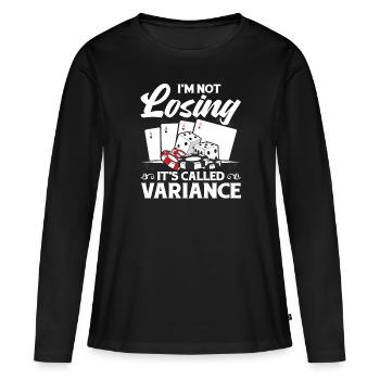 Flop Je ne perds pas ça s’appelle Variance Poker Pla - T-shirt manches longues Premium bio Femme - noir - Devant - Julia (174cm)