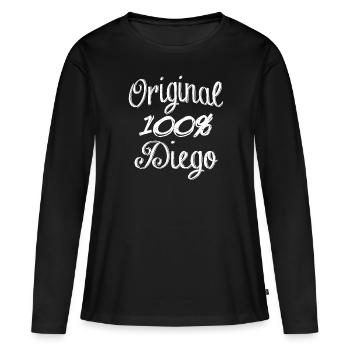 Original 100% Diego - T-shirt manches longues Premium bio Femme - noir - Devant - Julia (174cm)