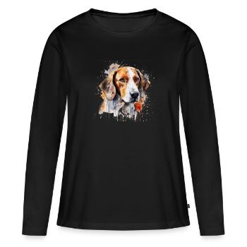 Foxhound d’Amérique - T-shirt manches longues Premium bio Femme - noir - Devant - Julia (174cm)