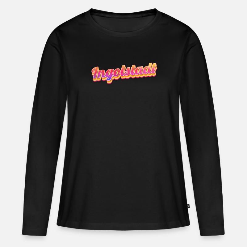 Ingolstädterin Ingolstädter Ingolstadt - Frauen Premium Bio Langarmshirt - Schwarz