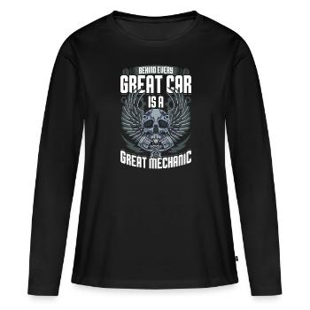 Mécanicien automobile Mécanicien automobile Mécanicien automobile Mécanicien - T-shirt manches longues Premium bio Femme - noir - Devant - Julia (174cm)