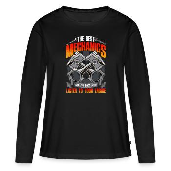 Mécanicien automobile Mécanicien automobile Mécanicien automobile Mécanicien - T-shirt manches longues Premium bio Femme - noir - Devant - Julia (174cm)