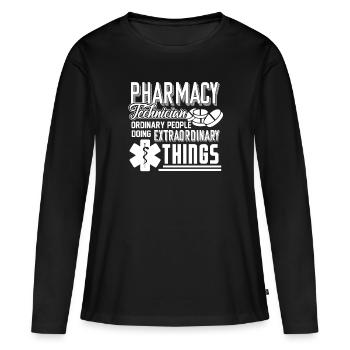 Pharmacy Technician Pharmacy Technician Doing - Women's Premium Organic Long Sleeve Shirt - black - Front - Julia (174cm)