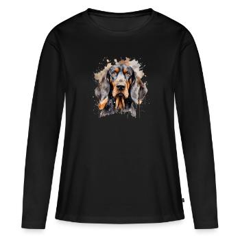 Black and Tan Coonhound - Women's Premium Organic Long Sleeve Shirt - black - Front - Julia (174cm)