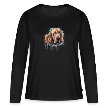 Bloodhound - Frauen Premium Bio Langarmshirt - Schwarz - Vorne - Julia (174cm)