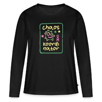 Erzieherin Chaos Koordinator Tagesmutter Kita - Frauen Premium Bio Langarmshirt - Schwarz - Vorne - Julia (174cm)