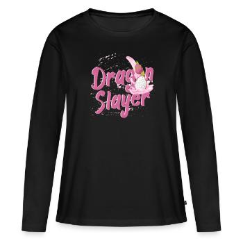 Dragon Slayer Dragon Fruit - Frauen Premium Bio Langarmshirt - Schwarz - Vorne - Julia (174cm)
